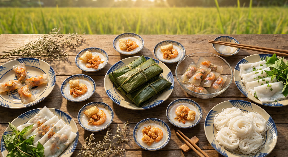 フエの様々な米粉料理